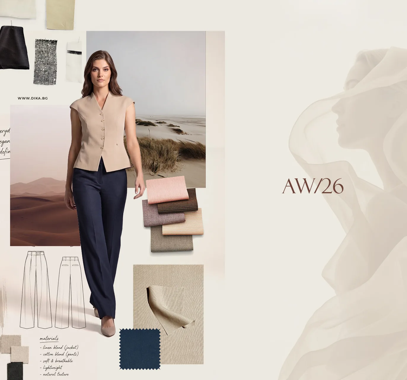 Summer to Autumn 2026 Transitional Wardrobe: Capsule Style by DiKa Transitional wardrobe from summer to autumn 2026 featuring linen, tailored vests, fine knitwear and capsule outfits by DiKa